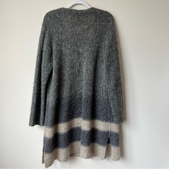 Eileen Fisher Italian Yarn Mohair Alpaca Blend Simple Longline Cardigan Sweater - Picture 2 of 7